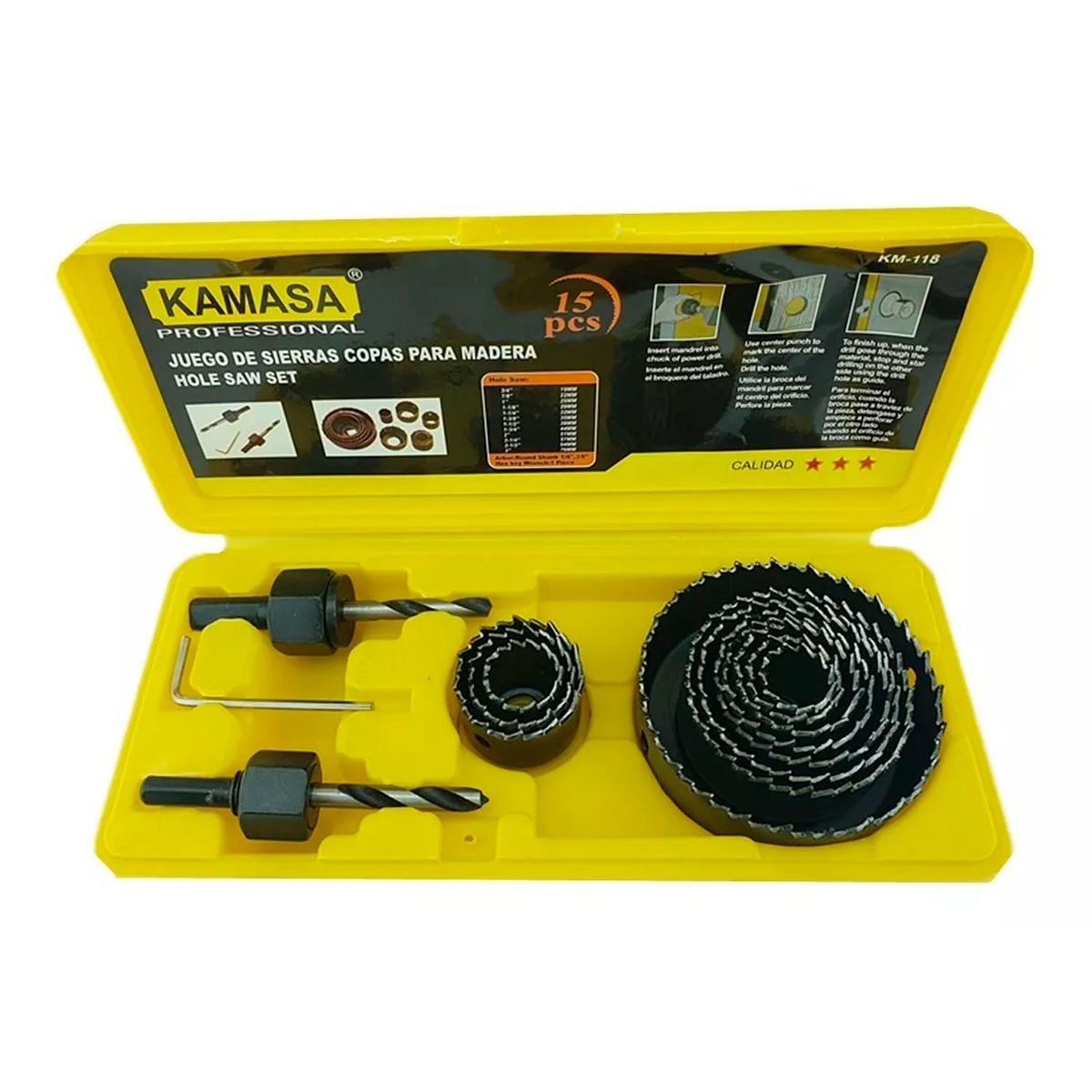 KAMASA - Juego De Hoja De Sierra Copas 15 Piezas Kamasa
