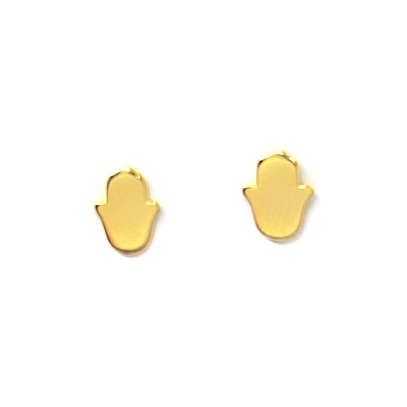 ANDREA COGGIOLA JOYAS - Aros Mini Mano Fátima Enchapado Oro 18K