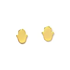 ANDREA COGGIOLA JOYAS - Aros Mini Mano Fátima Enchapado Oro 18K