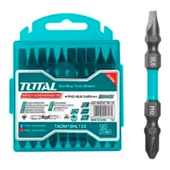 TOTAL TOOLS - Set Puntas Phillips Doble Ph2 Sl6 Impacto 10 Piezas Total