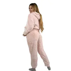 MEDIA LUNA - Pijama Mujer Polar Sherpa Diseño con Capucha