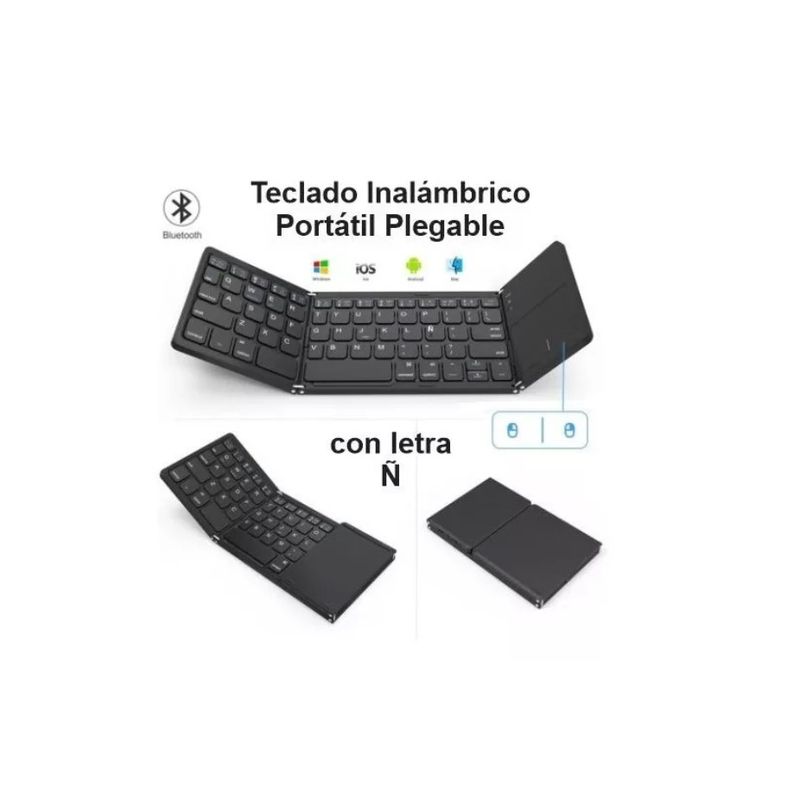 GENERICO - Mini Teclado Inalámbrico Portátil Plegable Con Letra Ñ