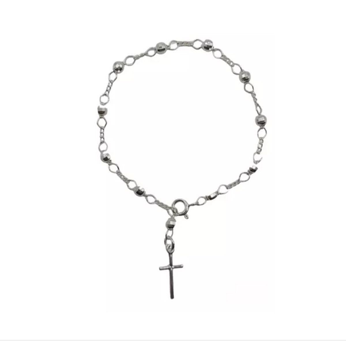 GENERICO - Pulsera Rosario Mujer Plata Italiana 925