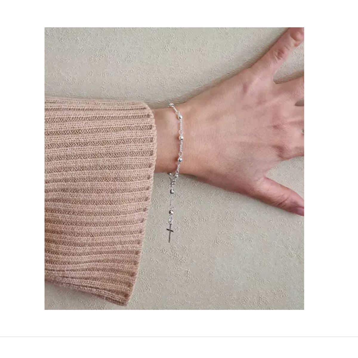 GENERICO - Pulsera Rosario Mujer Plata Italiana 925