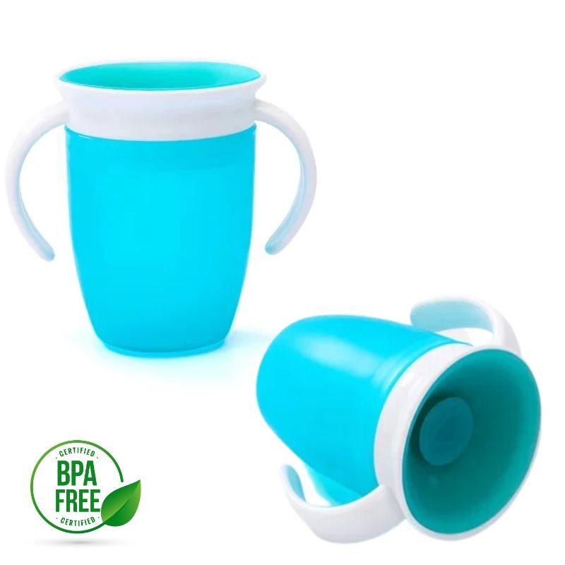 GENERICO - Vaso Taza Mágica 360° Antiderrame Bebés y Niños -turquesa