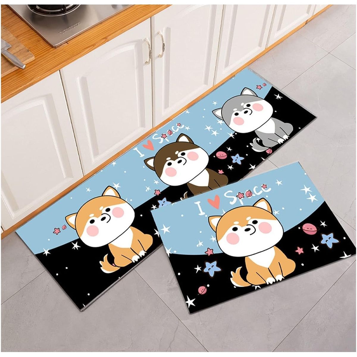 GENERICO - Set Alfombras Cocina Decoración 3 Gatitos Kawaii Antides. 3 Gatitos