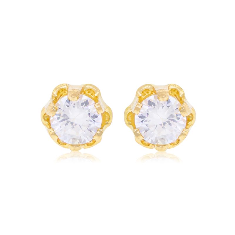 JB JOYAS BARON - Aros de Oro 18kt Circon de 5mm con Seis grifas