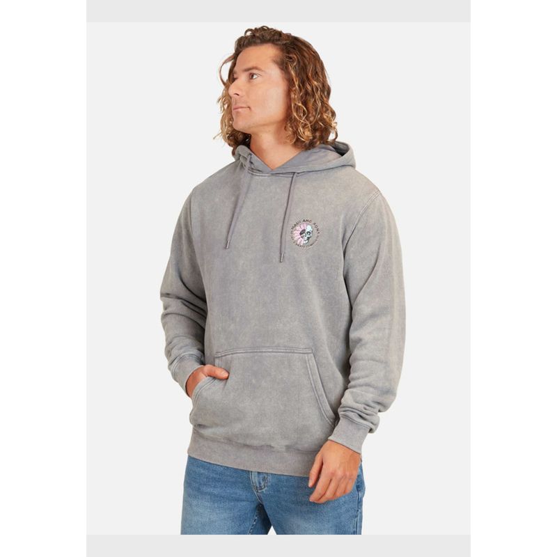 MAUI AND SONS - Poleron Flowers Kalaka Hombre Gris