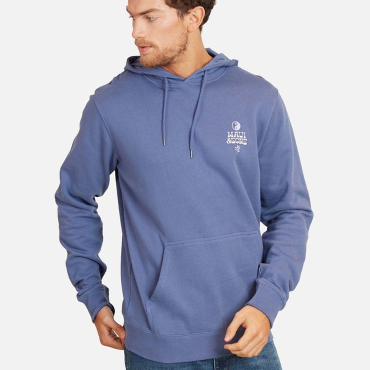 MAUI AND SONS - Poleron Planet With Peace Hombre Azul