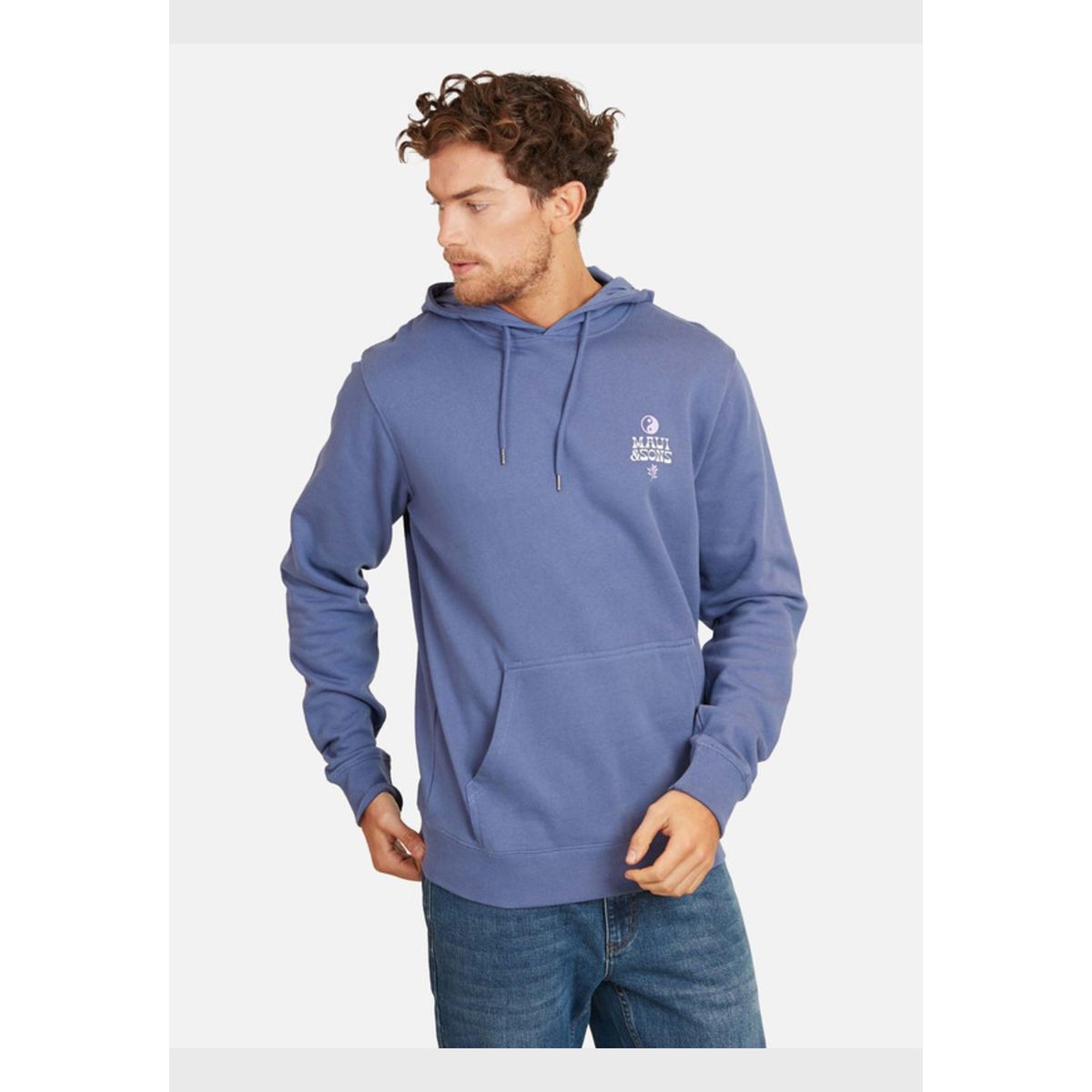 MAUI AND SONS - Poleron Planet With Peace Hombre Azul