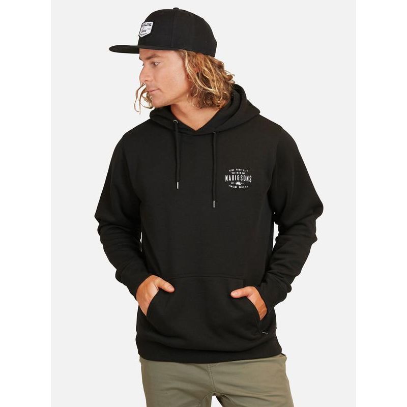 MAUI AND SONS - Poleron Vintage Surf Hombre Negro 