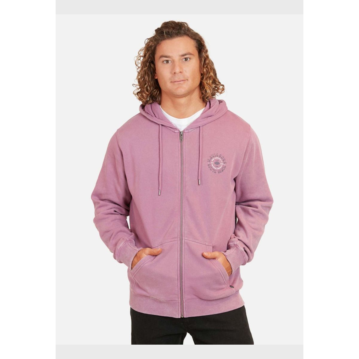 MAUI AND SONS - Poleron South Beach Hombre Burdeo