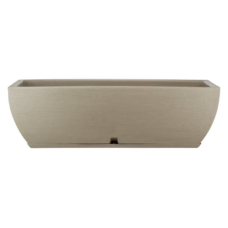 FLORIDIS - MACETERO FLORIDIS BEIGE EFECTO PIEDRA 25CM ALTO CON PLATO