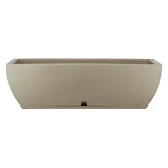 FLORIDIS - MACETERO BEIGE EFECTO PIEDRA 25CM ALTO CON PLATO