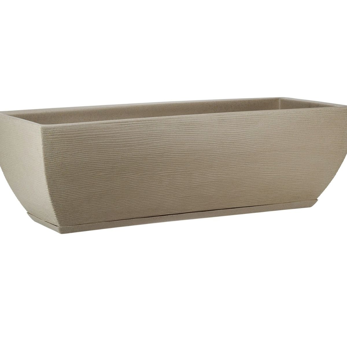 FLORIDIS - MACETERO FLORIDIS BEIGE EFECTO PIEDRA 25CM ALTO CON PLATO