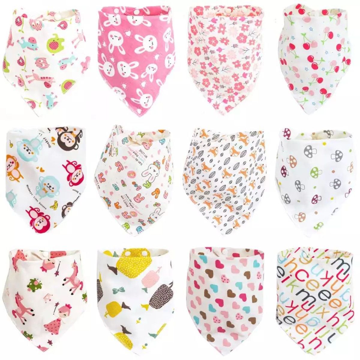 GENERICO - Pack 6 Babero Bandana Bebé