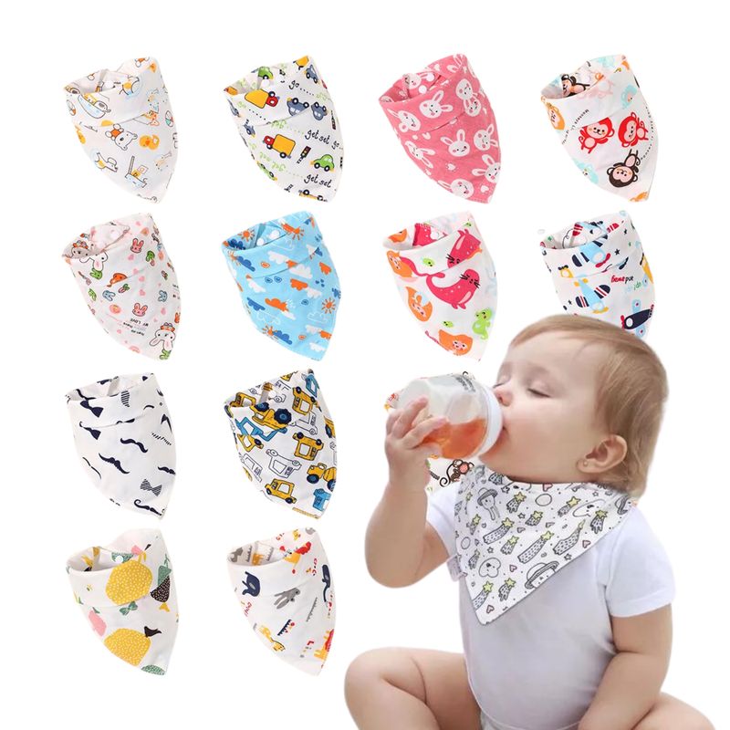 GENERICO - Pack 12 Bandana Bebe Tela algodon niño niña Babero