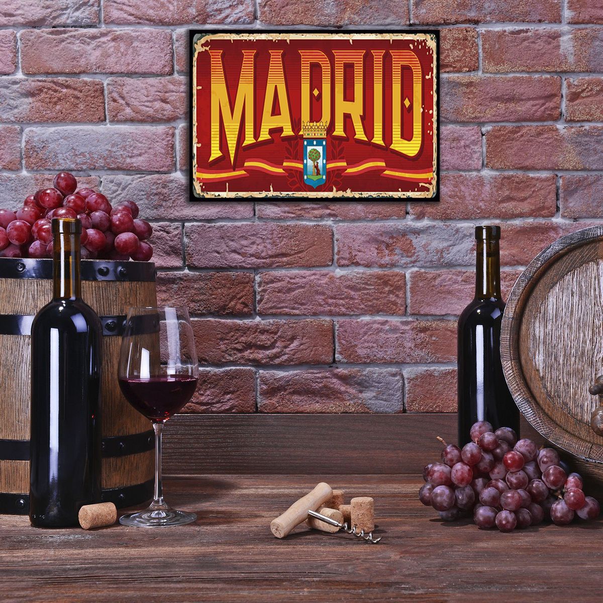GENERICO - Cartel de Metal Vintage Ciudad Madrid LM11