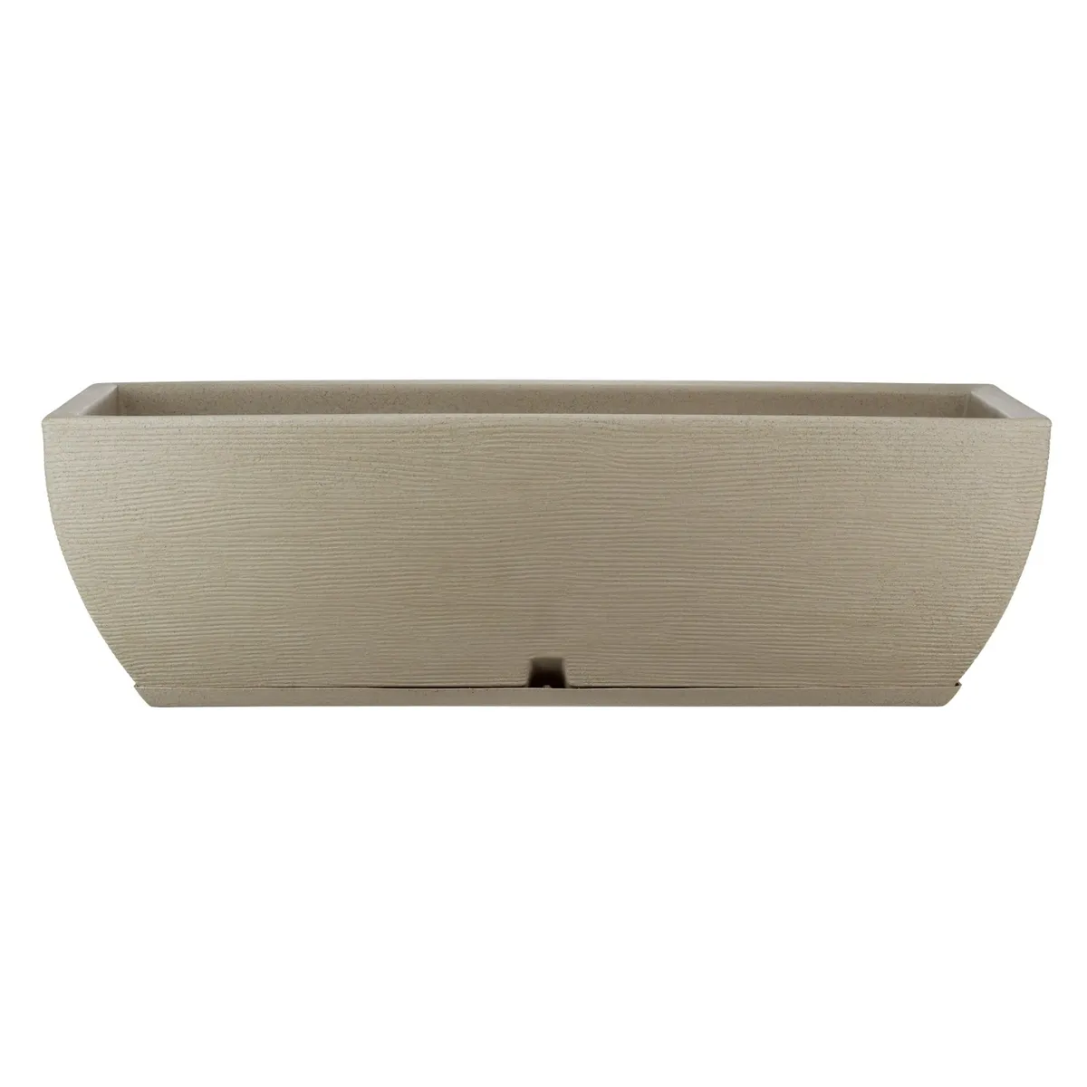 FLORIDIS - MACETERO FLORIDIS BEIGE EFECTO PIEDRA 27CM ALTO CON PLATO