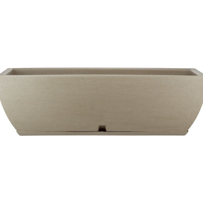 FLORIDIS - MACETERO FLORIDIS BEIGE EFECTO PIEDRA 27CM ALTO CON PLATO