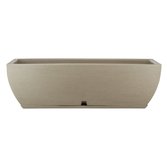 FLORIDIS - MACETERO FLORIDIS BEIGE EFECTO PIEDRA 27CM ALTO CON PLATO