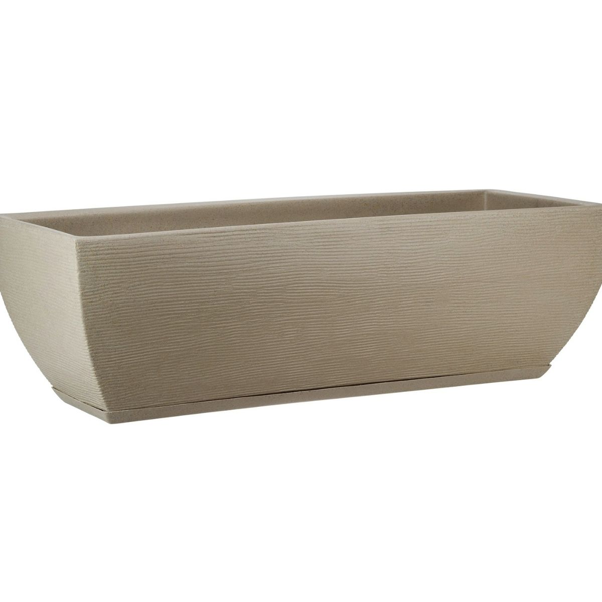 FLORIDIS - MACETERO FLORIDIS BEIGE EFECTO PIEDRA 27CM ALTO CON PLATO
