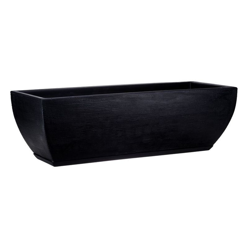 FLORIDIS - MACETERO FLORIDIS NEGRO JARDINERA 27CM ALTO CON PLATO