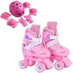 GENERICO - Patines Roller 4 Ruedas + Kit De Protección Casco