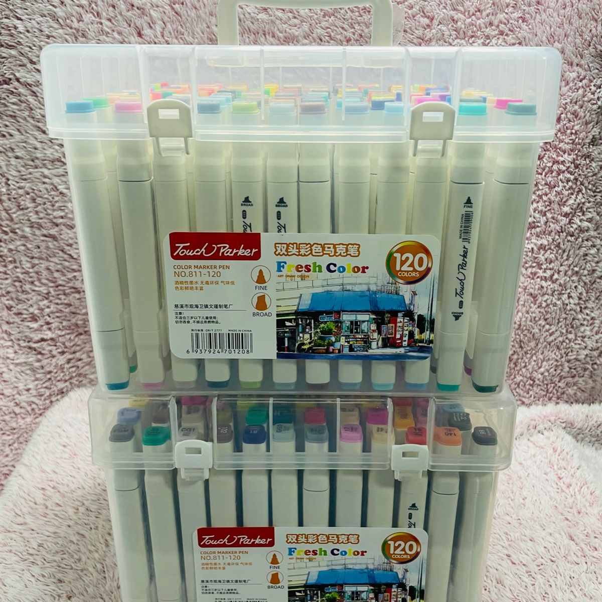 GENERICO - Set 120 Plumones Doble punta - Punta Biselada 6MM Punta Fina