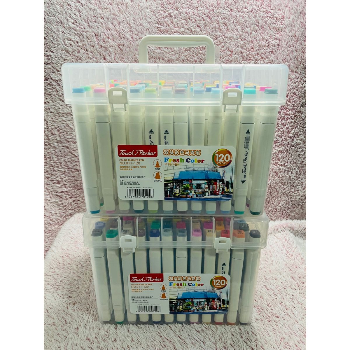 GENERICO - Set 120 Plumones Doble punta - Punta Biselada 6MM Punta Fina