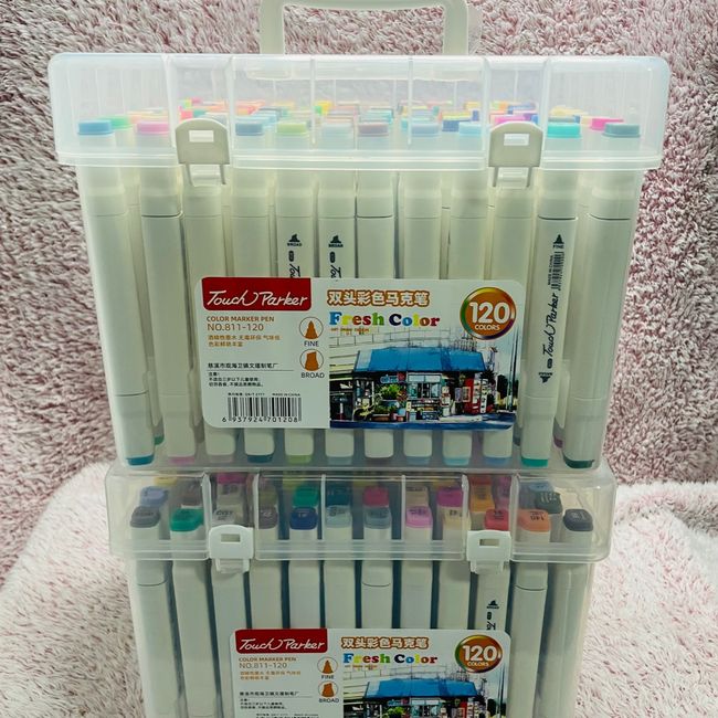 GENERICO - Set 120 Plumones Doble punta - Punta Biselada 6MM Punta Fina