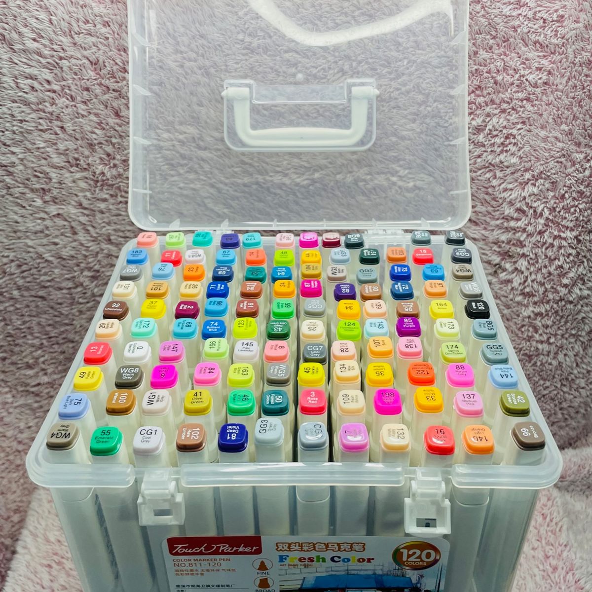 GENERICO - Set 120 Plumones Doble punta - Punta Biselada 6MM Punta Fina