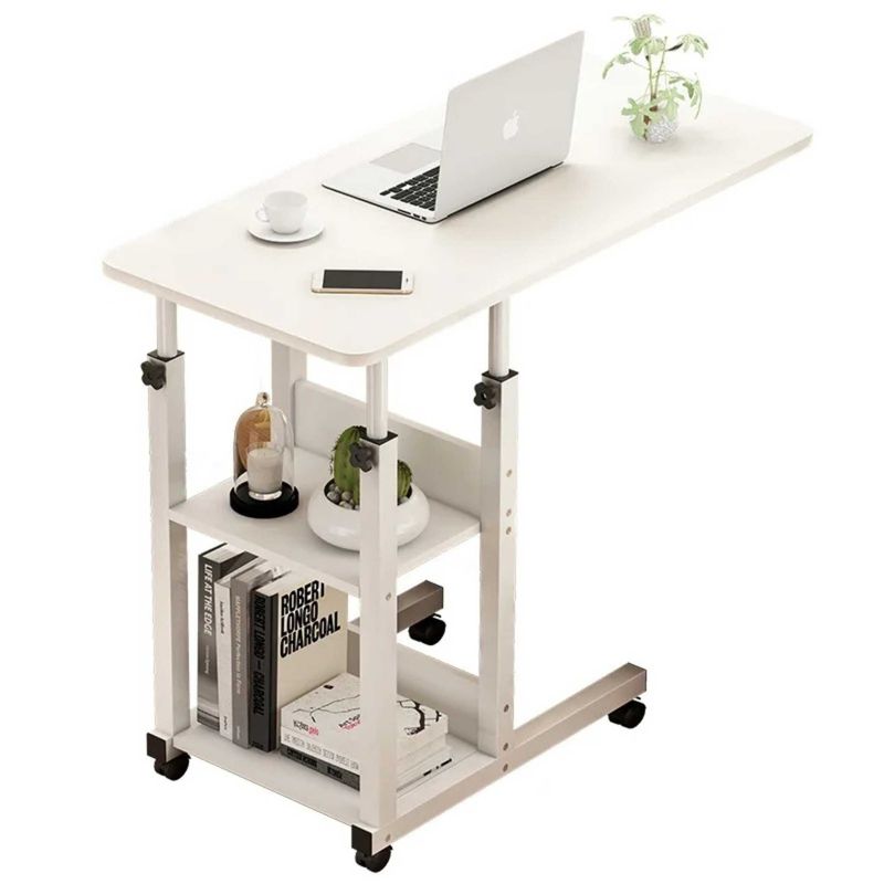 GENERICO - Mesa auxiliar para notebook con ruedas color blanca