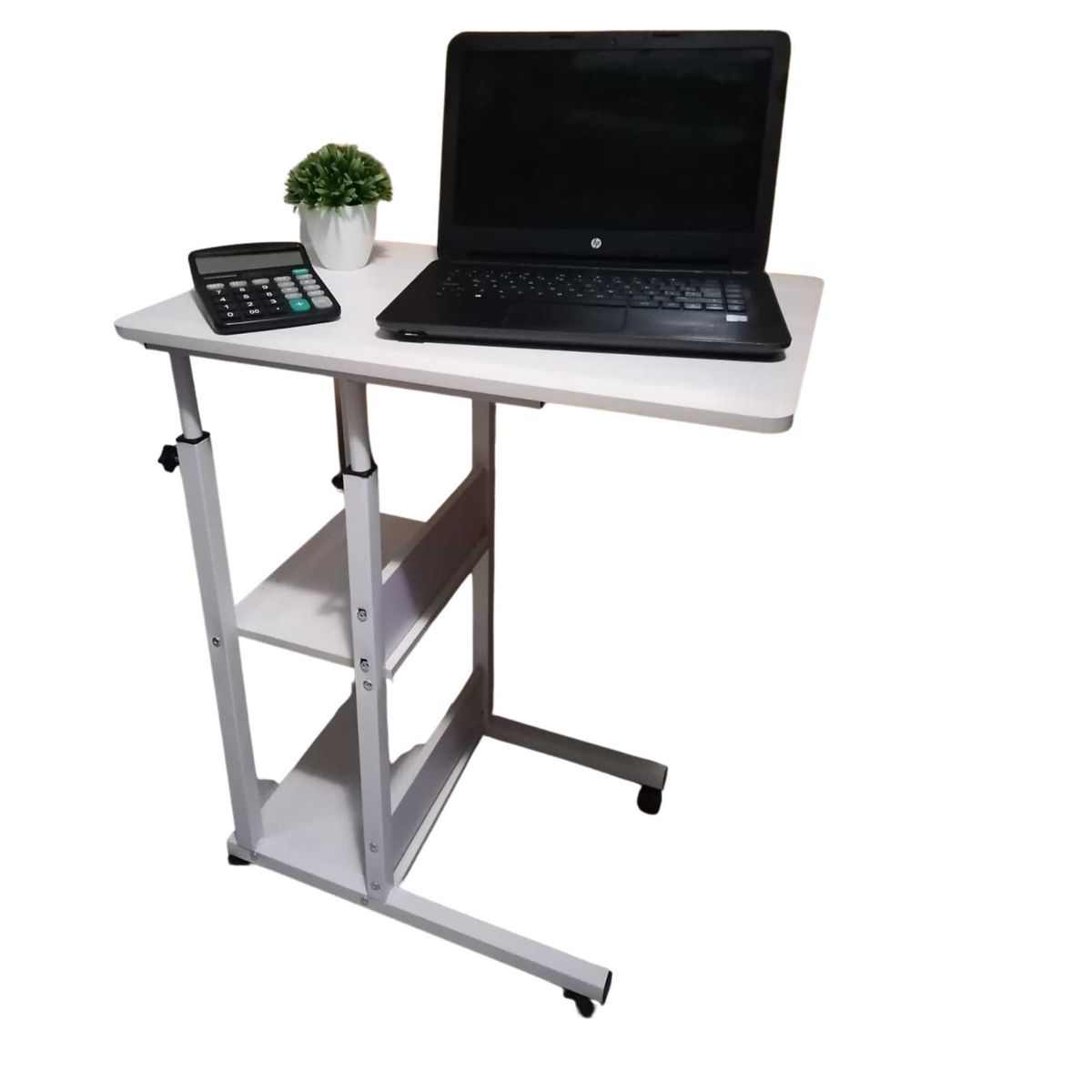 GENERICO - Mesa auxiliar para notebook con ruedas color blanca