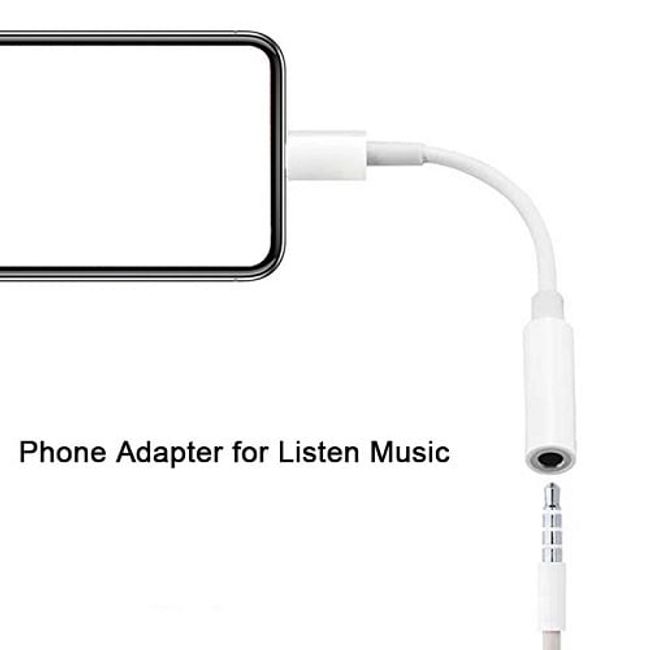 AIPHONE - Adaptador Audífonos para Iphone Lightning a Cable Audio Jack 3,5