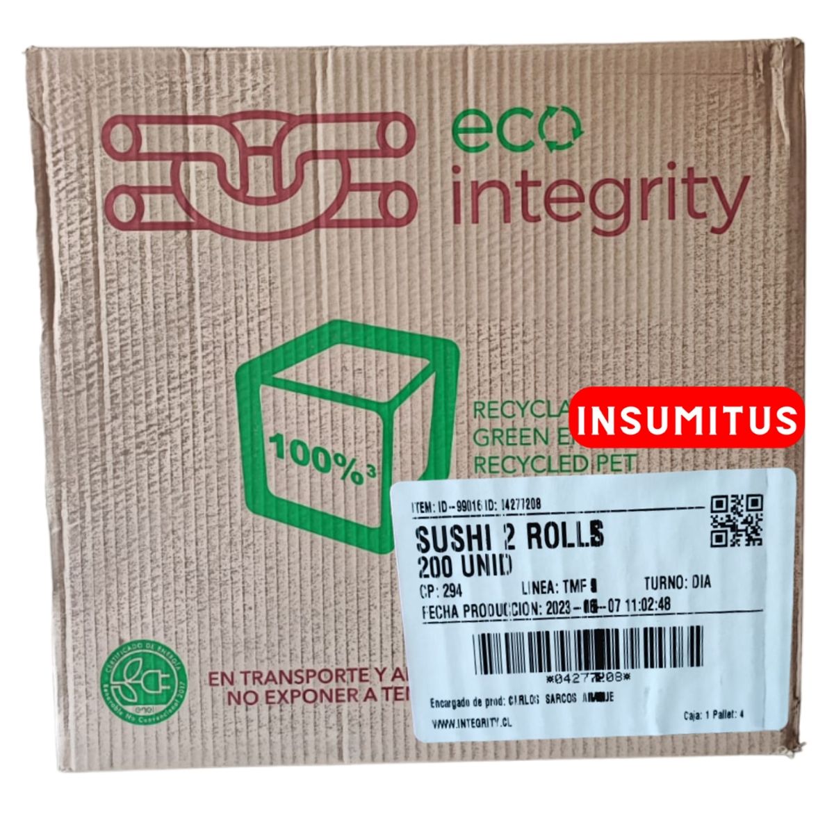 GENERICO - Bandeja Plastica 243 / Sushi 2 rolls (50 unidades)