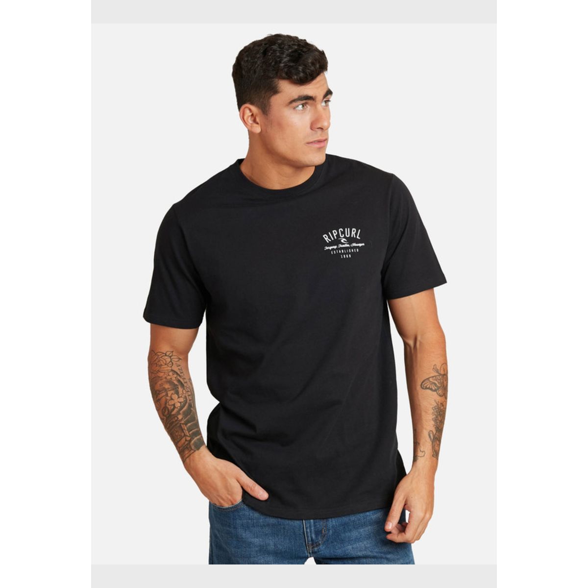 RIP CURL - Polera Psych Shred Negro Hombre Ripcurl