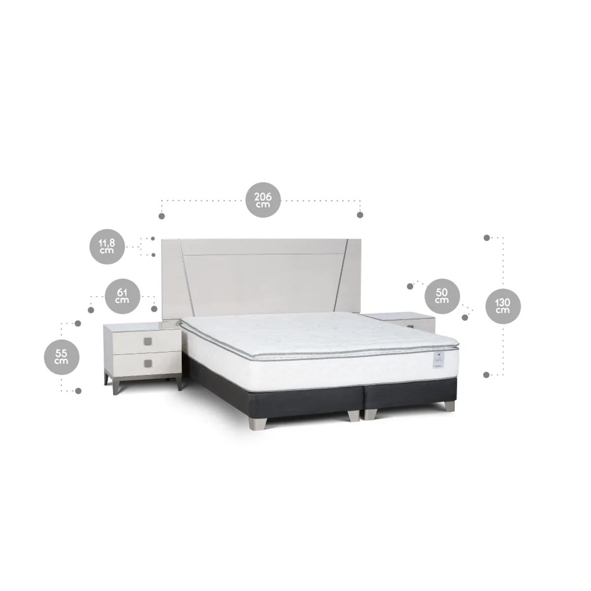 ROSEN - Set Respaldo King + Veladores Rosen Mont Blanc