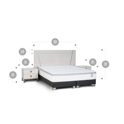 Imagen 2 del producto Set Respaldo King + Veladores Mont Blanc