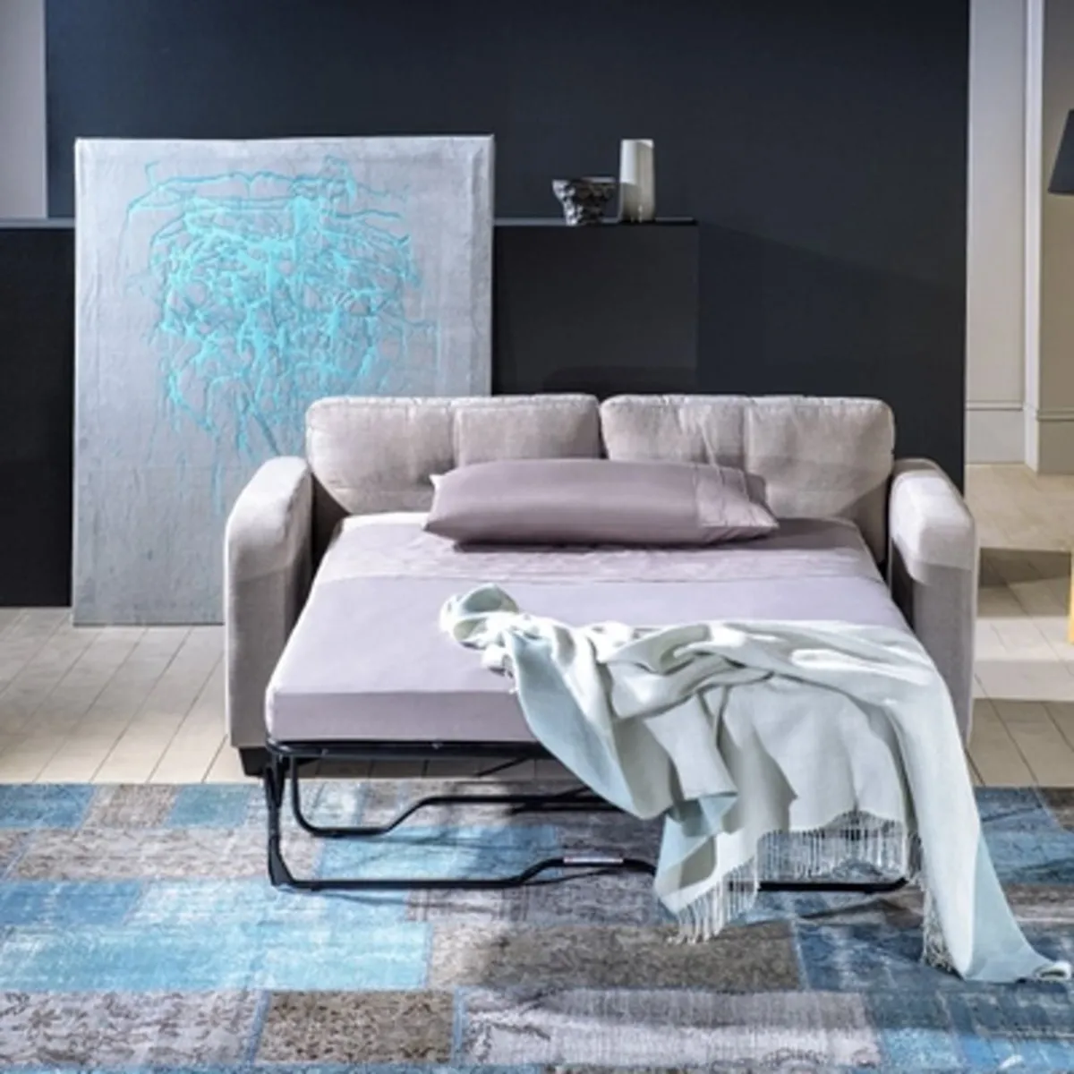 ROSEN - Sofá Cama Rosen Valentino 2 Cuerpos Tela Visón