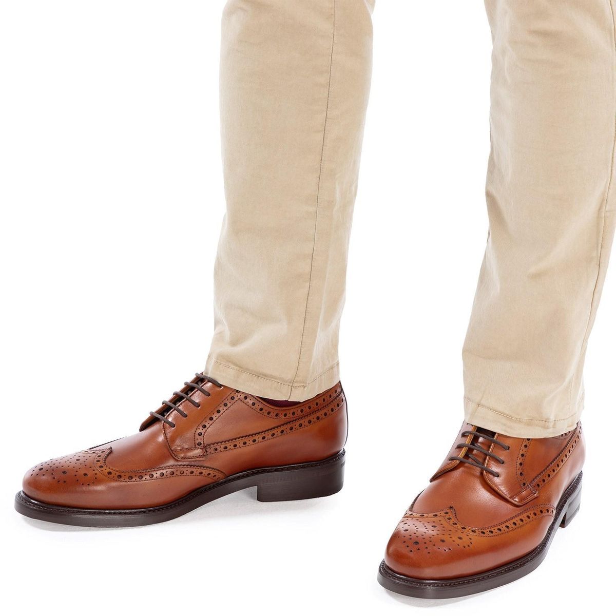 GUANTE - Zapato - Hombre - SuelaPunteado - Guante - Brandy