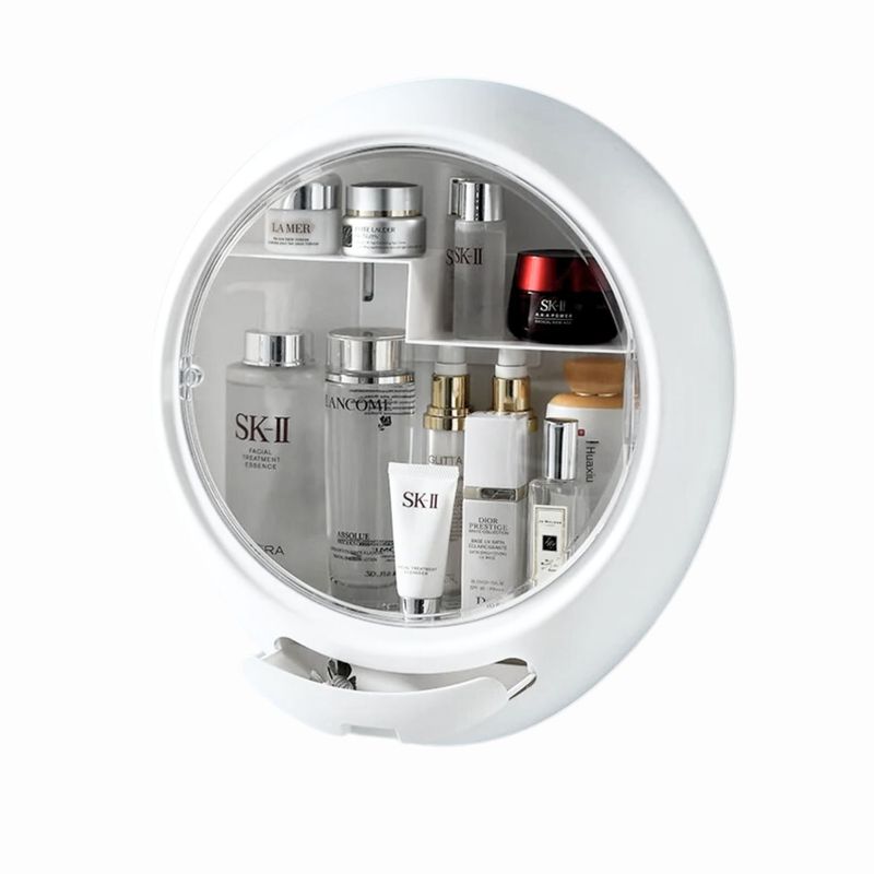 SANTU HOME & DECO - Organizador de Baño y Cosméticos de Pared Ovalado Blanco