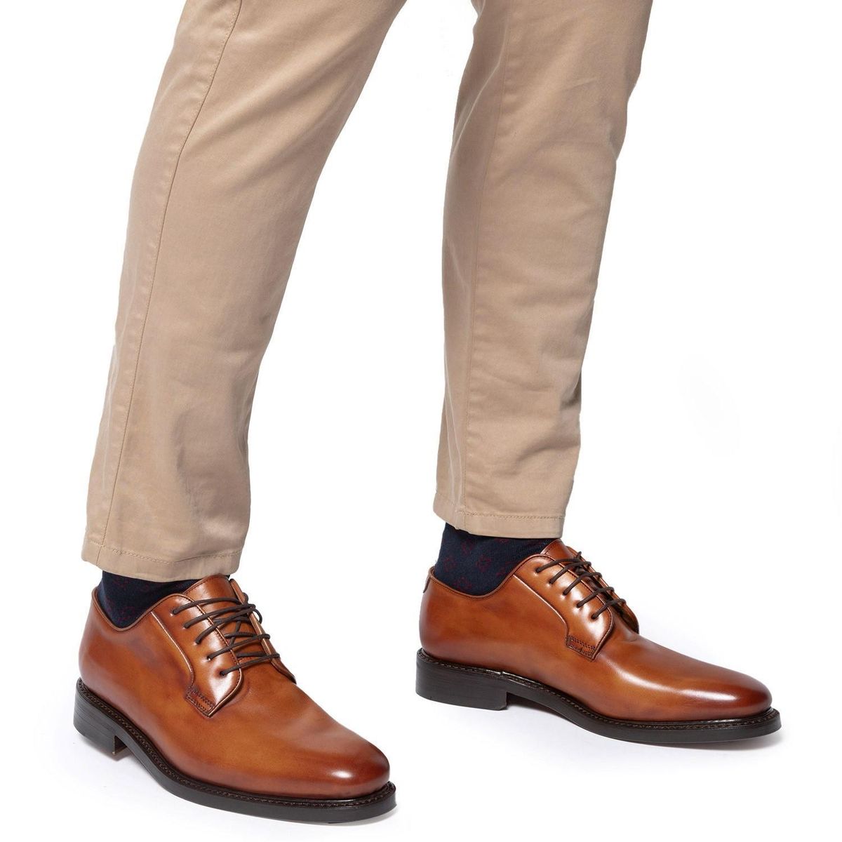 GUANTE - Zapato - Hombre - SuelaPunteado - Guante - Brandy