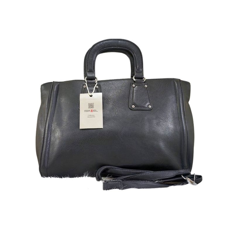MOHICAN - BOLSO TIPO DOS ASAS DE CUERO Negro