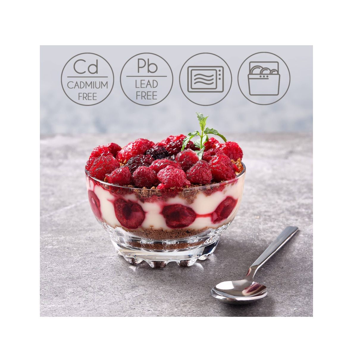 ALLEGRA - Copa de Helado Postre Sundae Vidrio 295cc X6