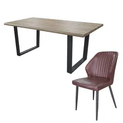 MSA MUEBLES SANTA ANA - Juego de Comedor 180 Ranch 4 Sillas New Vita Brown (4 Puestos)