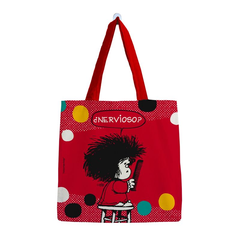 GENERICO - Bolsa de Algodón Pequeña Mafalda con la peineta