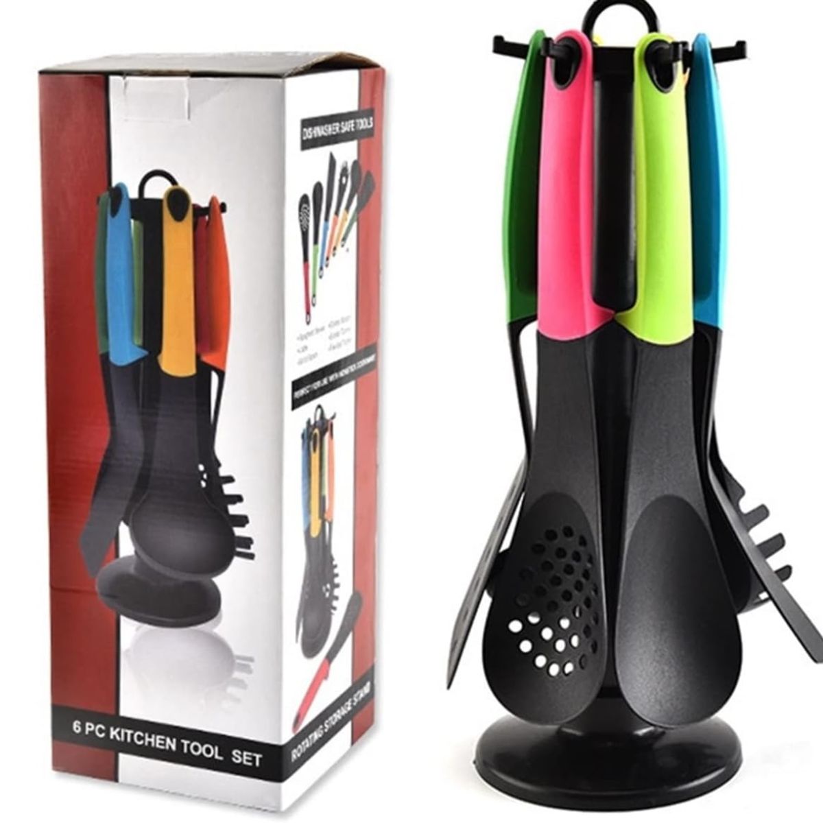 OEM - JUEGO DE UTENSILIOS 6 PIEZAS MULTICOLOR