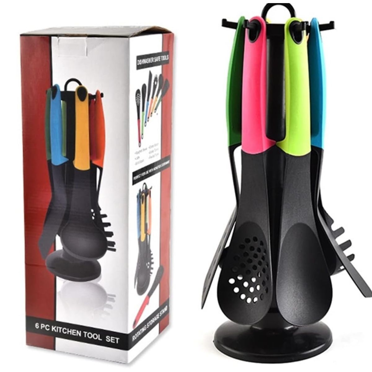 OEM - JUEGO DE UTENSILIOS 6 PIEZAS MULTICOLOR