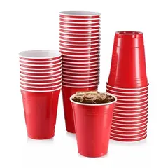 GENERICO - 50 Vasos Plásticos Vaso Desechable Grande Bicolor 16oz 473ml